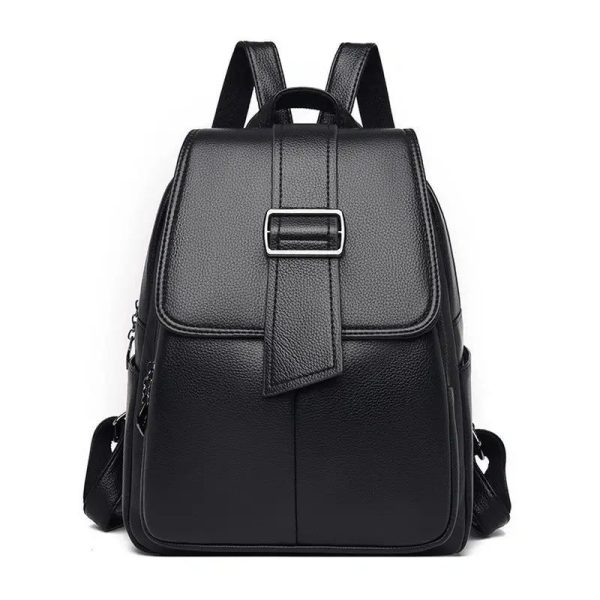 sac à dos en cuir noir pour femme