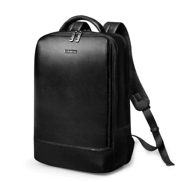 sac à dos en cuir noir véritable