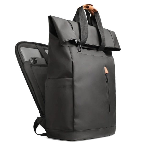 sac à dos roll top noir pc 15,6 pouces